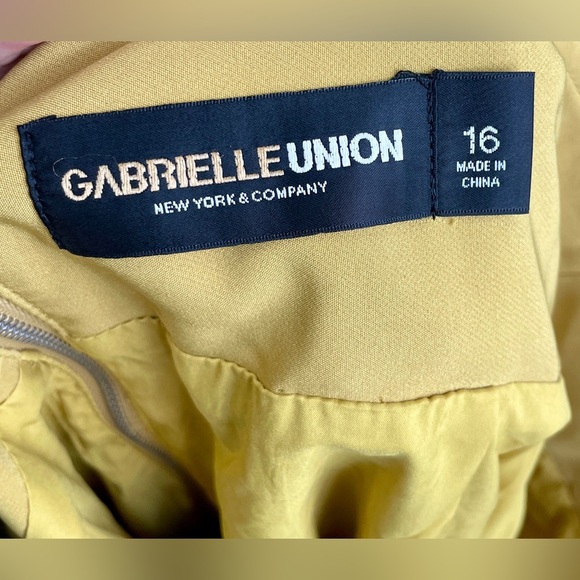 Gabrielle Union, New York and Company Yellow Gold & Black Skirt Size 16 NWT - Picture 4 of 4